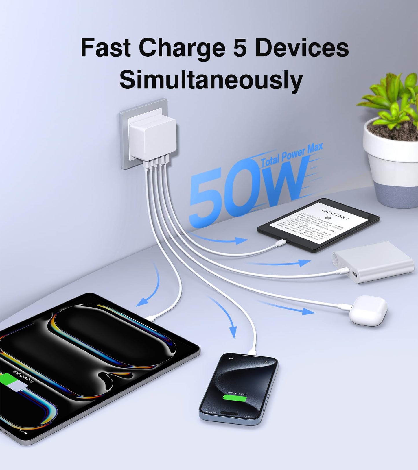 Vielseitiges Vier Port Ladegerät Apple Und Samsung Mit Schnellem Laden Wohnkomfort