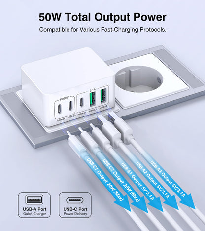 Vielseitiges Vier Port Ladegerät Apple Und Samsung Mit Schnellem Laden Wohnkomfort