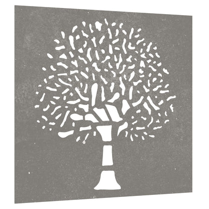 Garten Wanddekoration Metall Baumdesign 55x55 cm