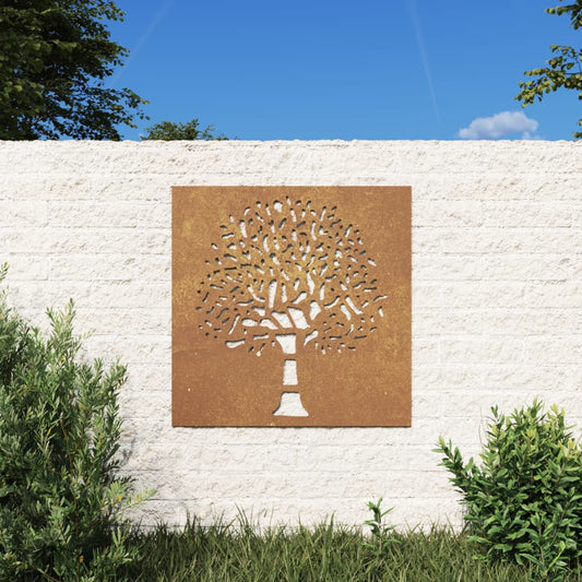 Garten Wanddekoration Metall Baumdesign 55x55 cm