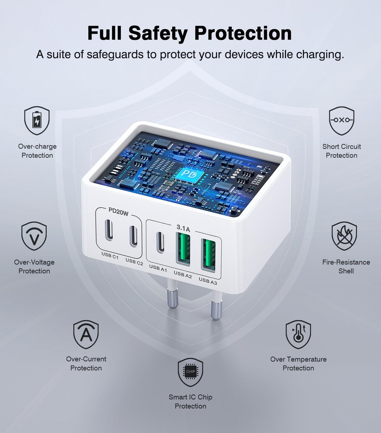 Vielseitiges Vier Port Ladegerät Apple Und Samsung Mit Schnellem Laden Wohnkomfort