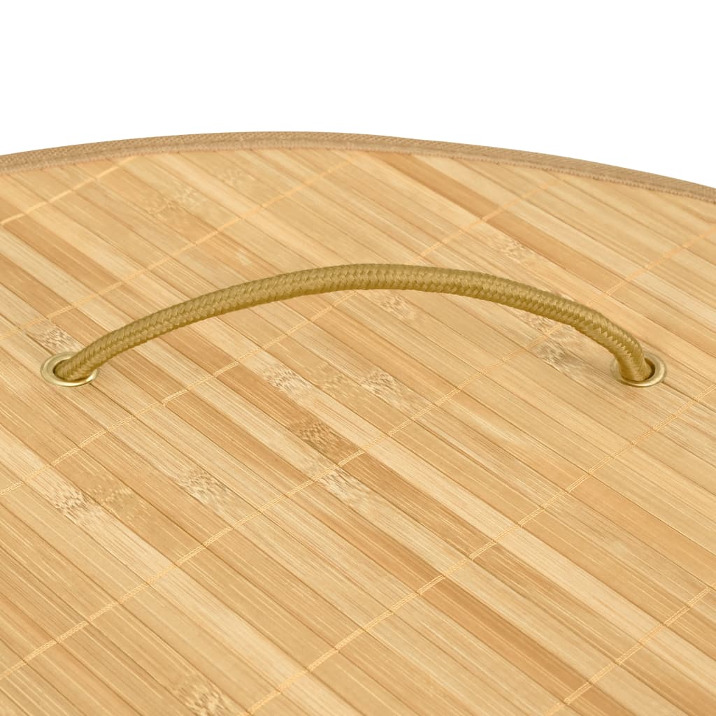 Eckwäschekorb Bambus 60L mit Stoffeinsatz