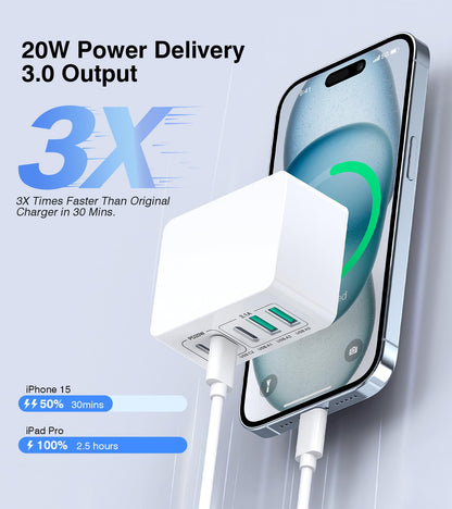 Vielseitiges Vier Port Ladegerät Apple Und Samsung Mit Schnellem Laden Wohnkomfort