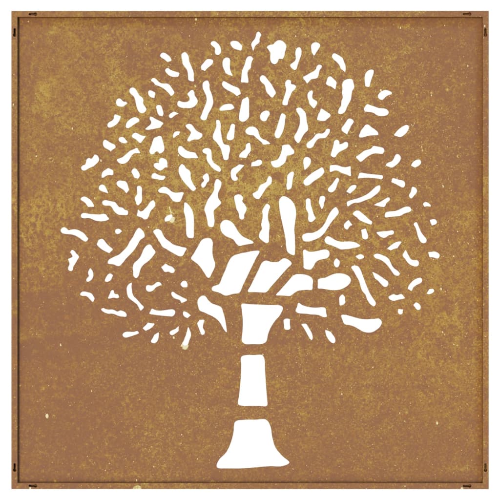 Garten Wanddekoration Metall Baumdesign 55x55 cm