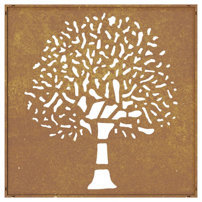 Garten Wanddekoration Metall Baumdesign 55x55 cm